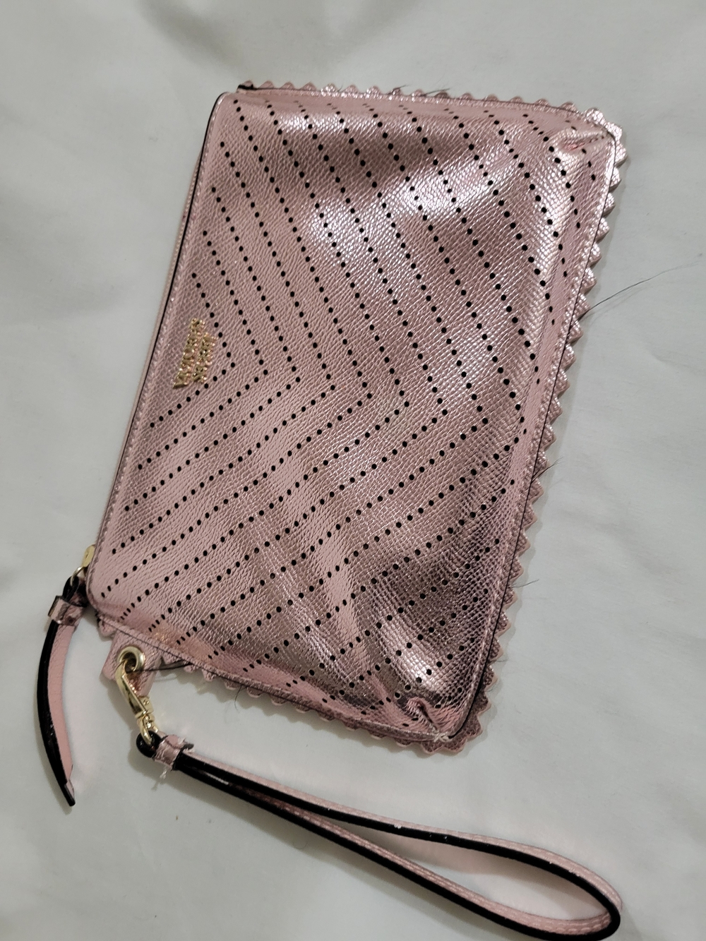 Victoria Secret Metallic Pink Wristlet Clutch - Stylish Women's Bag